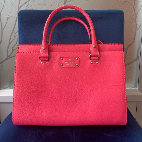 kate spade Handbags - Kate Spade Wellesley Flamingo Pink Leather Tote Bag *shoulder strap missing*